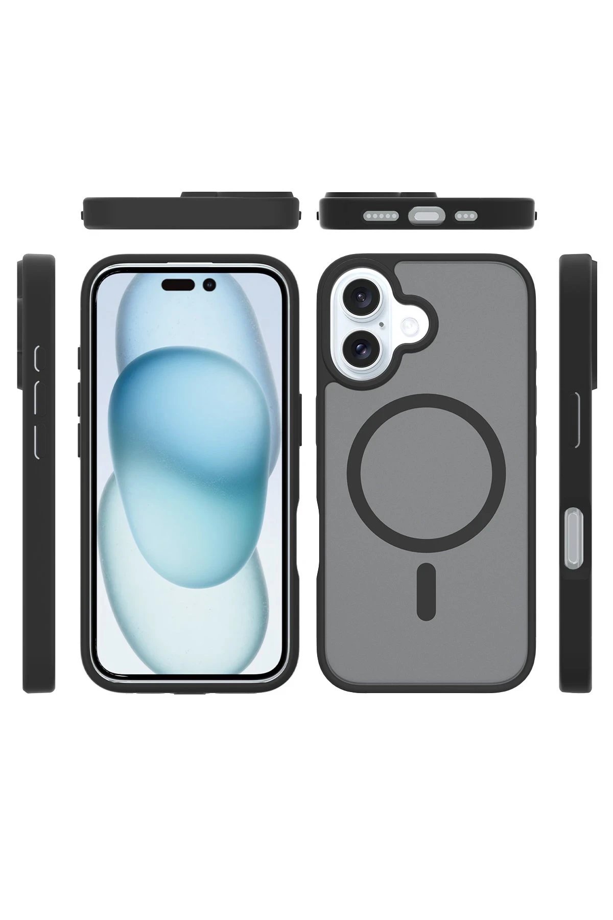 iPhone 16 Plus Jota Magsafe Kapak - Siyah-(5796)