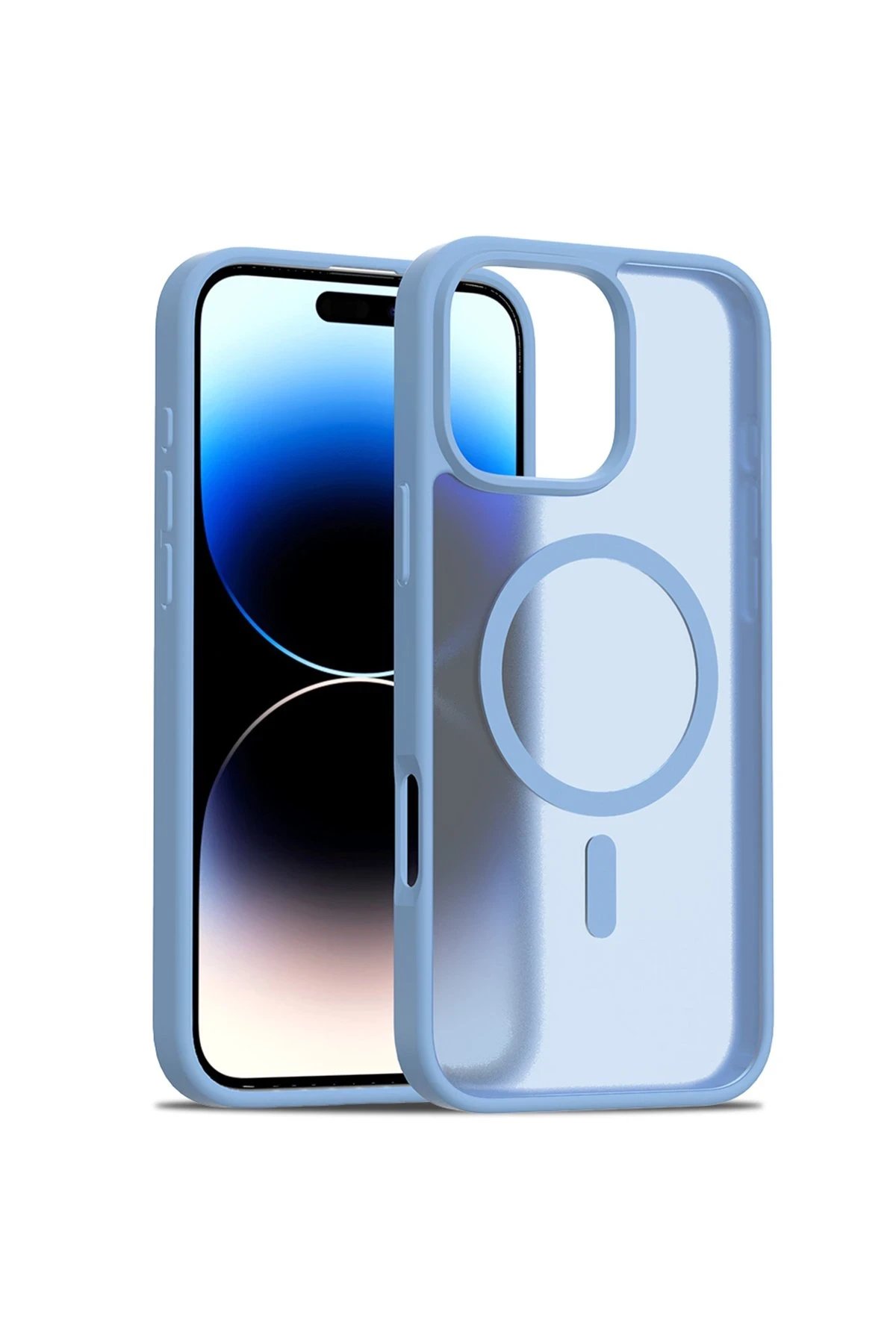 iPhone 16 Pro Max Jota Magsafe Kapak - Açık Mavi-(5796)