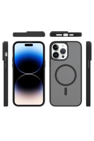 iPhone 15 Pro Jota Magsafe Kapak - Titan Gri-(5796)