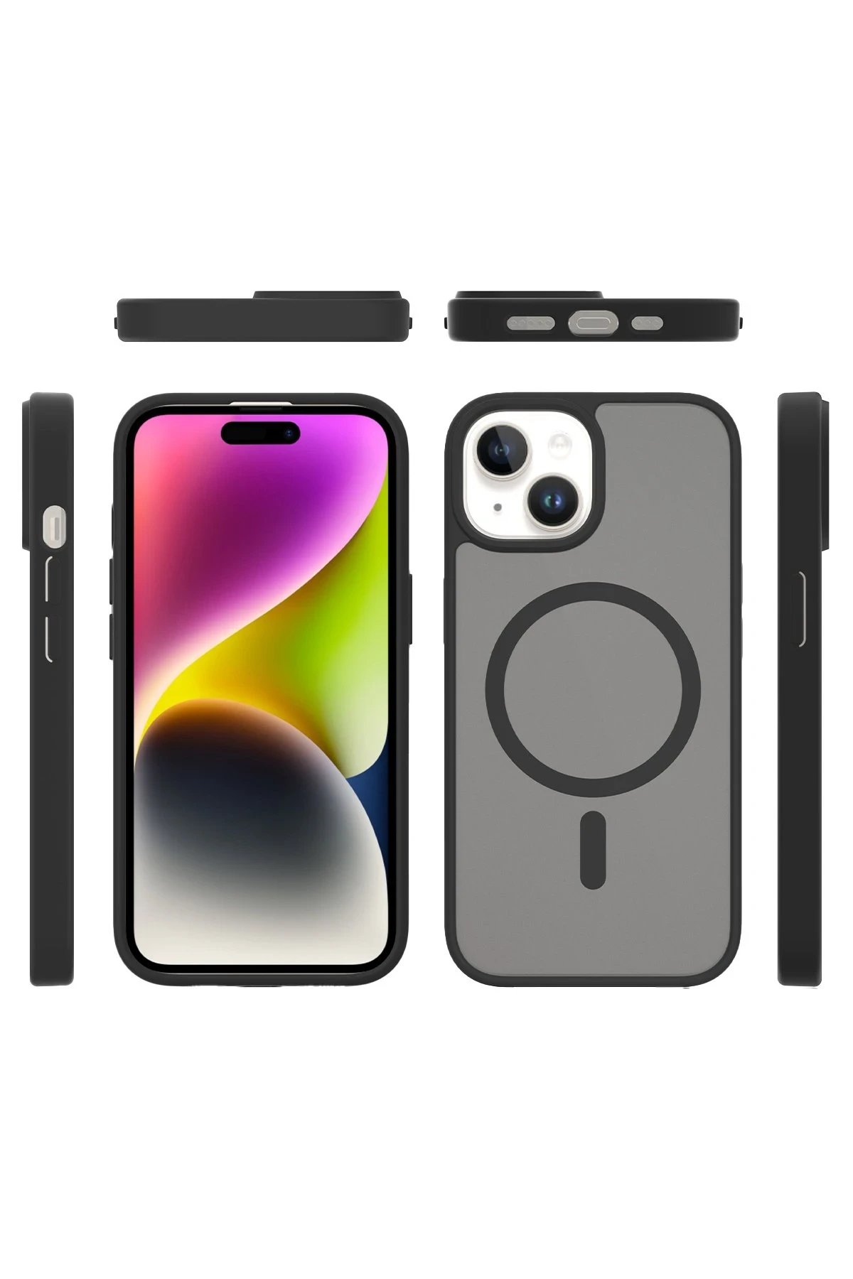 iPhone 15 Pro Jota Magsafe Kapak - Pudra-(5796)