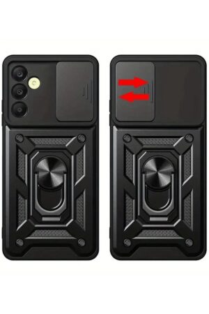 Samsung Galaxy S24 FE Pars Lens Yüzüklü Silikon - Kırmızı-(5796)