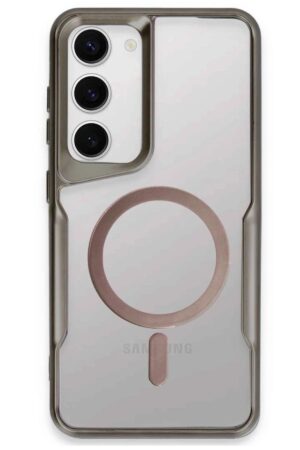 Samsung Galaxy S23 Kılıf Boyi Magsafe Silikon Kapak - Titan Gri-(5796)