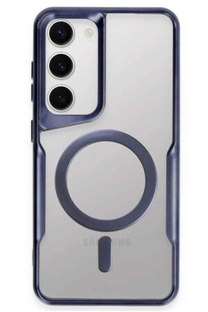 Samsung Galaxy S23 Kılıf Boyi Magsafe Silikon Kapak - Lacivert-(5796)