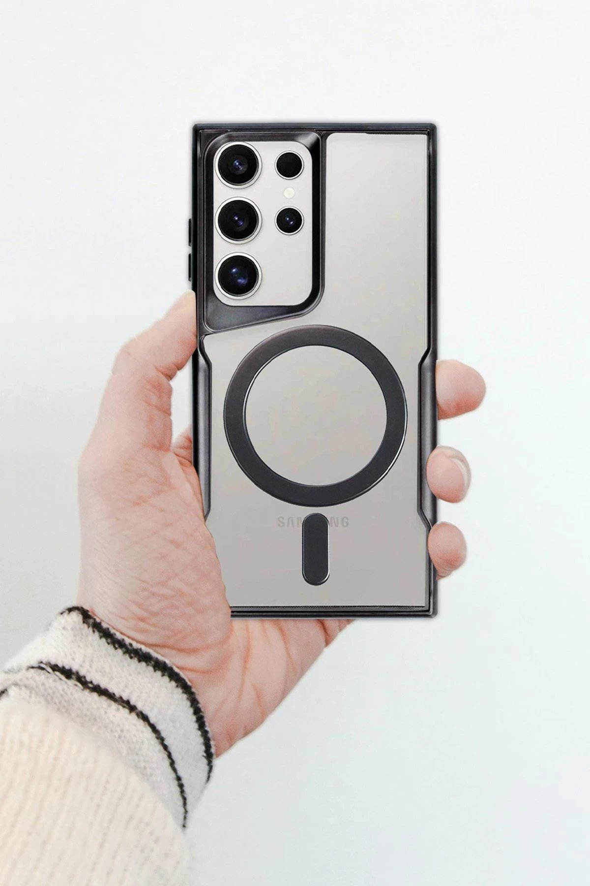 Samsung Galaxy S23 Kılıf Boyi Magsafe Silikon Kapak - Kahverengi-(5796) - Görsel 2