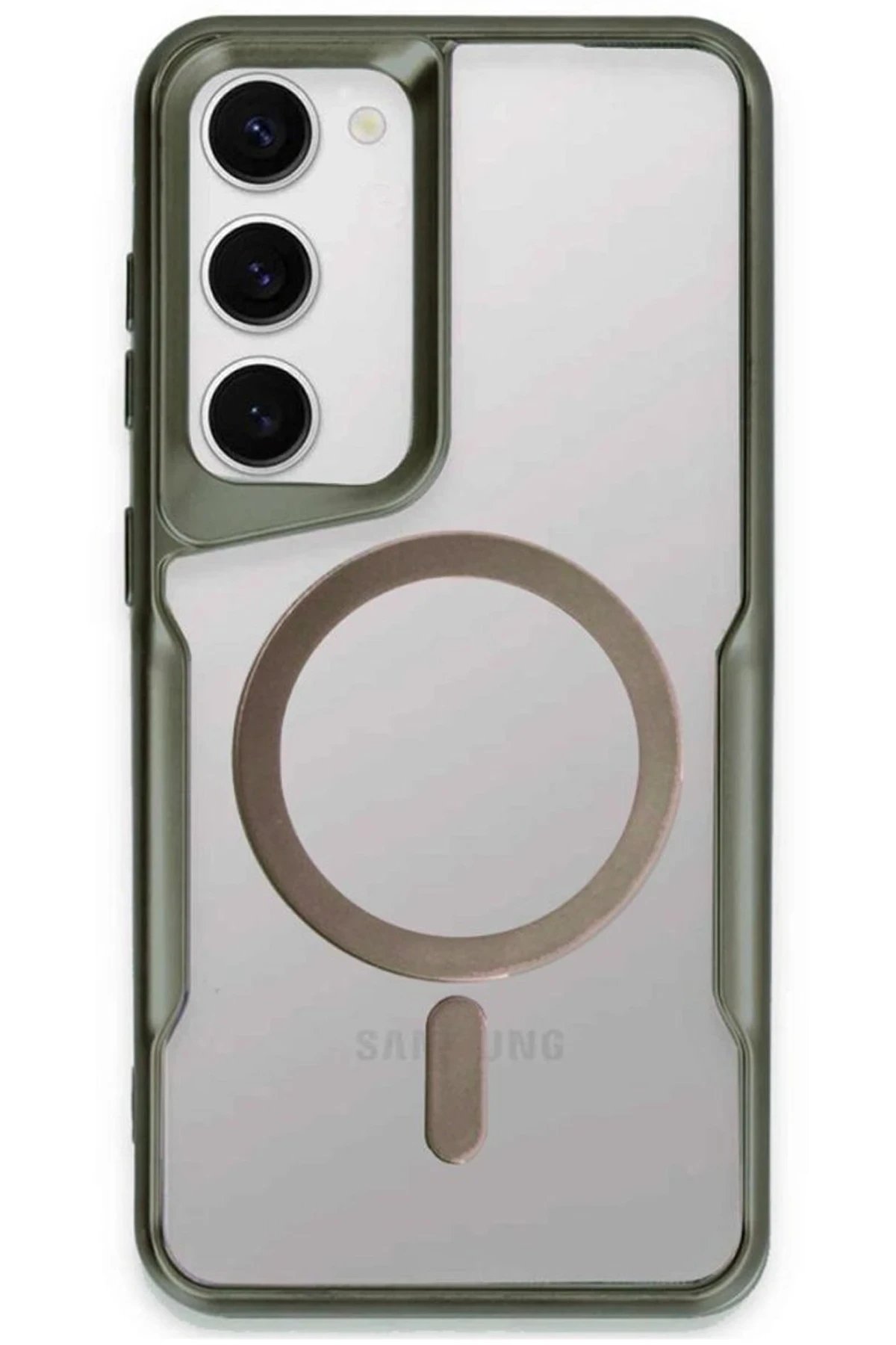 Samsung Galaxy S23 Kılıf Boyi Magsafe Silikon Kapak - Yeşil-(5796)