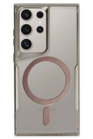 Samsung Galaxy S23 Ultra Kılıf Boyi Magsafe Silikon Kapak - Titan Gri-(5796)