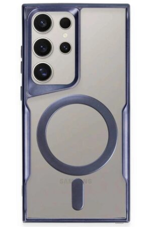 Samsung Galaxy S23 Ultra Kılıf Boyi Magsafe Silikon Kapak - Lacivert-(5796)