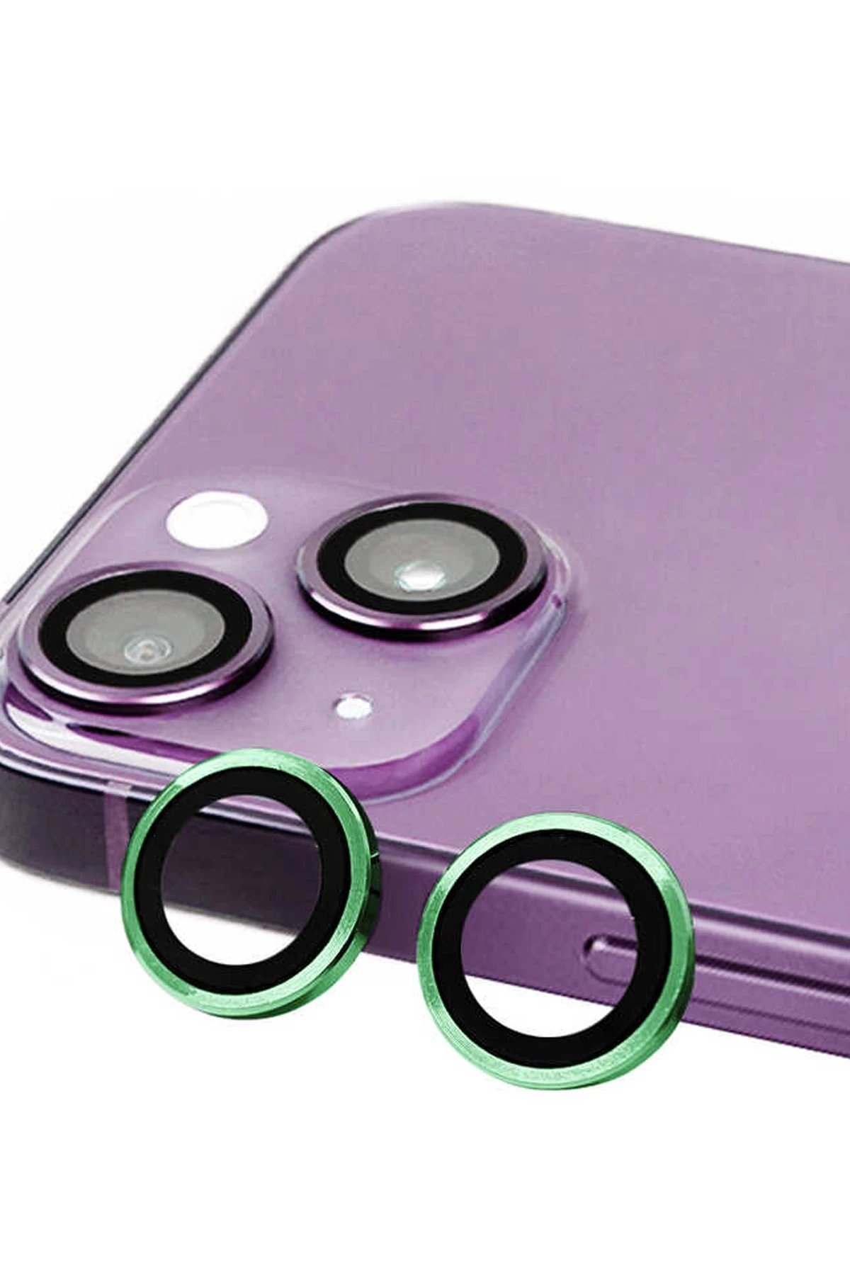 iPhone 13 Mini Raze Metal Kamera Lens - Yeşil-(5796)