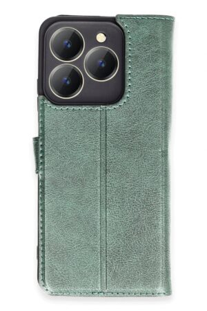 Realme C63 Kılıf Trend S Plus Kapaklı Kılıf - Yeşil-(5796)