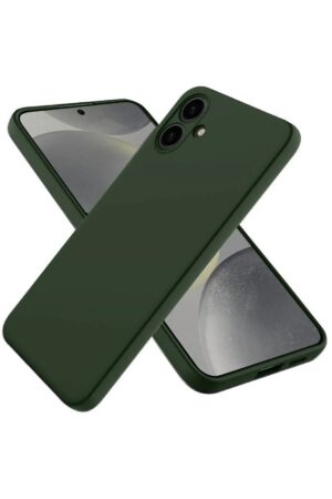 Samsung Galaxy A06 Kılıf First Silikon - Koyu Yeşil-(5796)