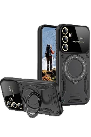 Samsung Galaxy S24 FE Kılıf Joy Lens Standlı Kapak - Siyah-(5796)