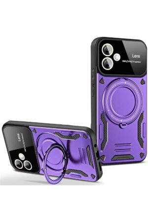 Samsung Galaxy A06 Kılıf Joy Lens Standlı Kapak - Mor-(5796)