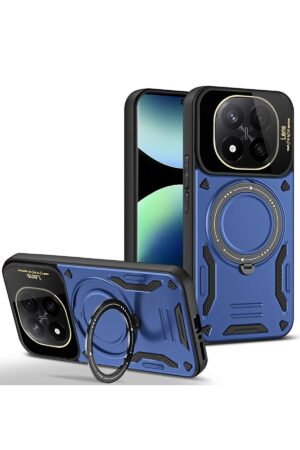 Xiaomi Redmi Note 14 Pro 4G Kılıf Joy Lens Standlı Kapak - Lacivert-(5796)