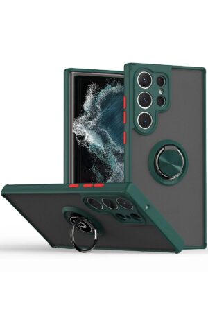 Samsung Galaxy S25 Ultra Kılıf Montreal Yüzüklü Silikon Kapak - Yeşil-(5796)