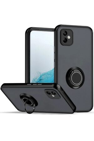 Samsung Galaxy A06 Kılıf Montreal Yüzüklü Silikon Kapak - Siyah-(5796)