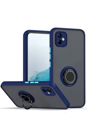 Samsung Galaxy A06 Kılıf Montreal Yüzüklü Silikon Kapak - Lacivert-(5796)