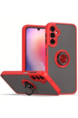 Samsung Galaxy A26 Kılıf Montreal Yüzüklü Silikon Kapak - Kırmızı-(5796)