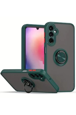 Samsung Galaxy A36 Kılıf Montreal Yüzüklü Silikon Kapak - Yeşil-(5796)