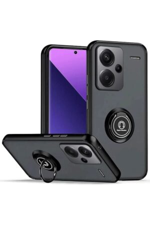 Xiaomi Redmi Note 13 Pro Plus Kılıf Montreal Yüzüklü Silikon Kapak - Siyah-(5796)