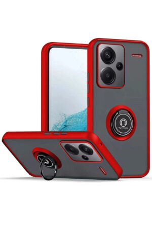 Xiaomi Redmi Note 13 Pro Plus Kılıf Montreal Yüzüklü Silikon Kapak - Kırmızı-(5796)