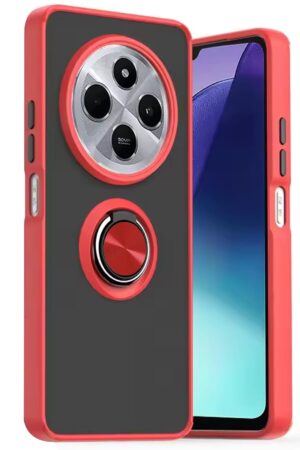 Xiaomi Redmi 14C Kılıf Montreal Yüzüklü Silikon Kapak - Kırmızı-(5796)