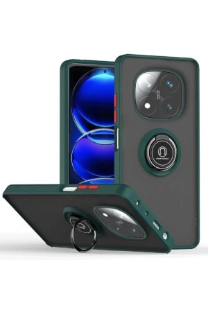 Xiaomi Redmi Note 14 Pro Plus Kılıf Montreal Yüzüklü Silikon Kapak - Yeşil-(5796)