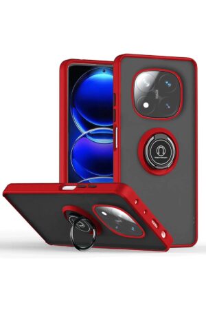 Xiaomi Redmi Note 14 Pro Plus Kılıf Montreal Yüzüklü Silikon Kapak - Kırmızı-(5796)