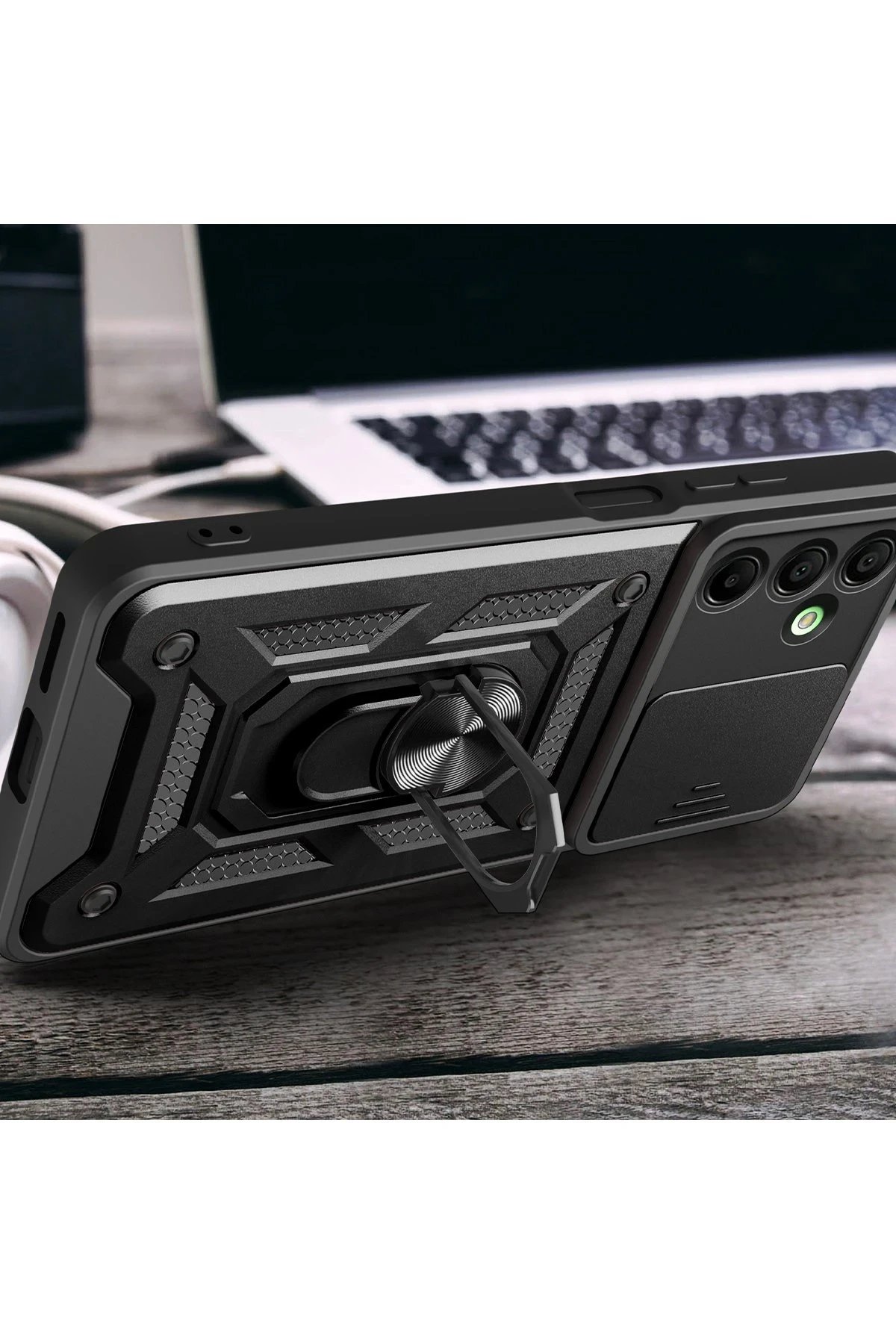 Samsung Galaxy A26 Kılıf Pars Lens Yüzüklü Silikon - Kırmızı-(5796) - Görsel 2