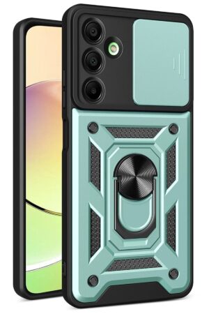 Samsung Galaxy A26 Kılıf Pars Lens Yüzüklü Silikon - Yeşil-(5796)