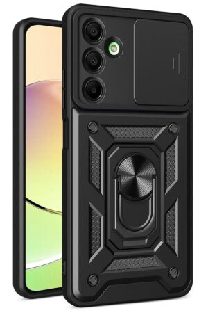 Samsung Galaxy A56 Kılıf Pars Lens Yüzüklü Silikon - Siyah-(5796)