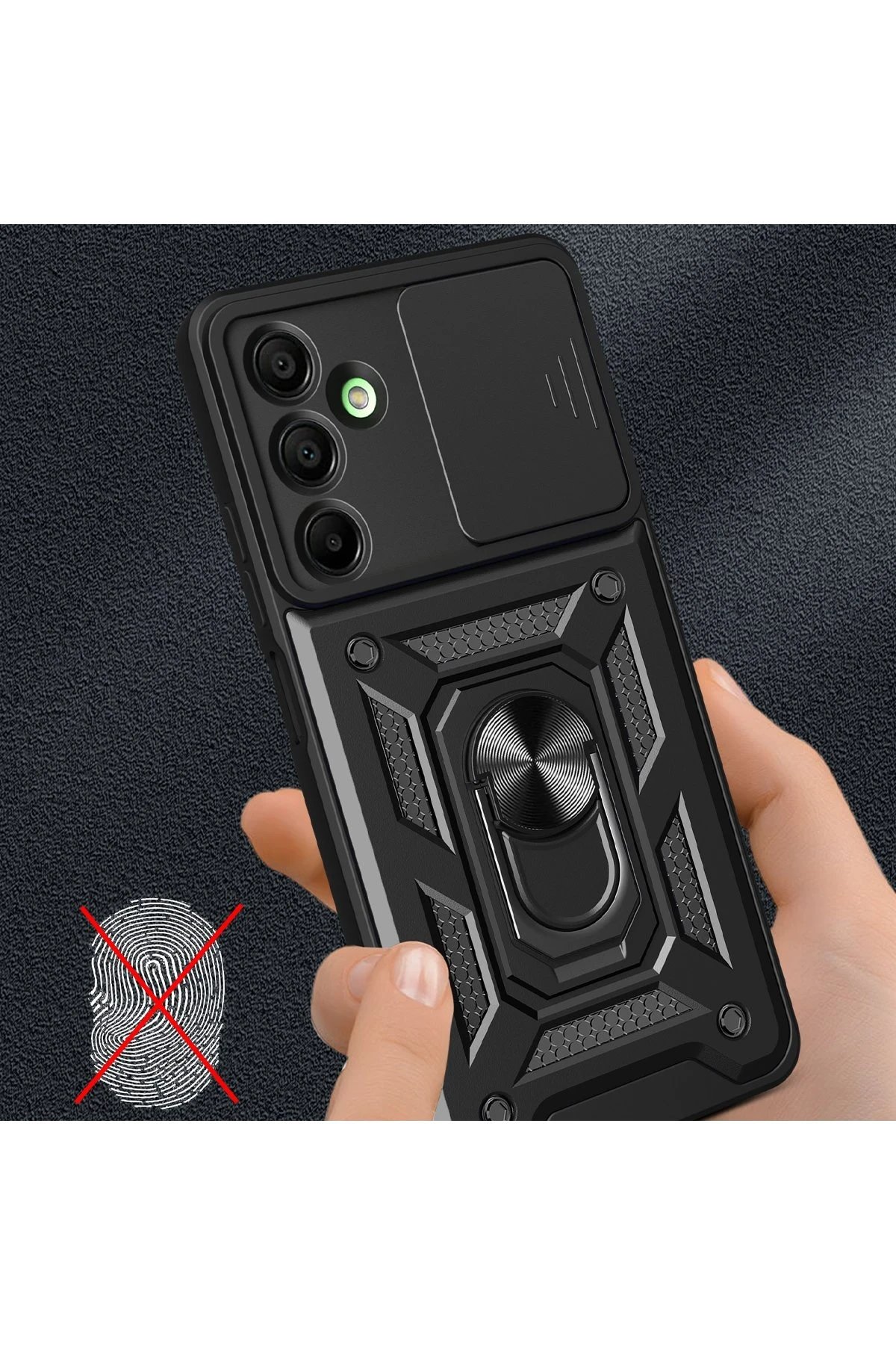 Samsung Galaxy A56 Kılıf Pars Lens Yüzüklü Silikon - Kırmızı-(5796) - Görsel 3