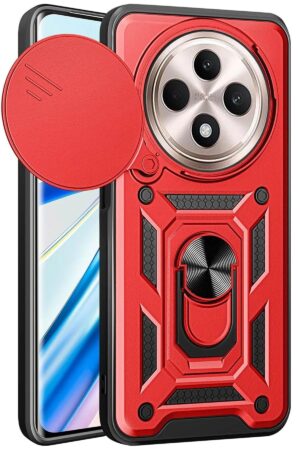 Xiaomi Redmi 14C Kılıf Pars Lens Yüzüklü Silikon - Kırmızı-(5796)