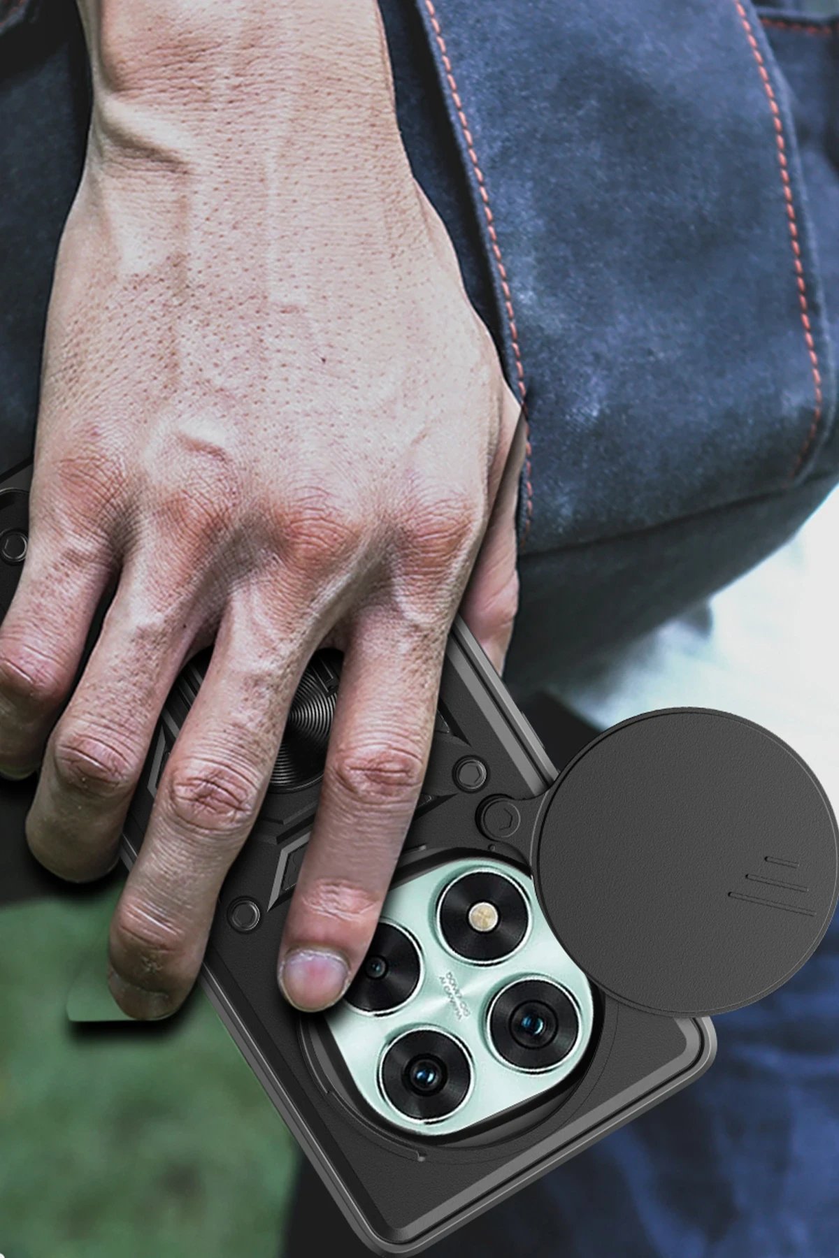 Xiaomi Redmi Note 14 Pro 4G Kılıf Pars Lens Yüzüklü Silikon - Kırmızı-(5796) - Görsel 3