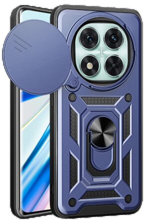 Xiaomi Redmi Note 14 Pro 4G Kılıf Pars Lens Yüzüklü Silikon - Lacivert-(5796)