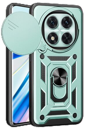 Xiaomi Redmi Note 14 Pro 4G Kılıf Pars Lens Yüzüklü Silikon - Yeşil-(5796)