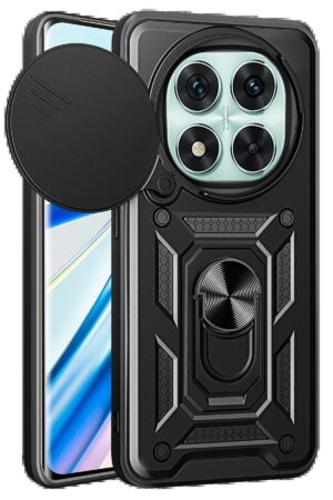 Xiaomi Redmi Note 14 Pro 5G Kılıf Pars Lens Yüzüklü Silikon - Siyah-(5796)