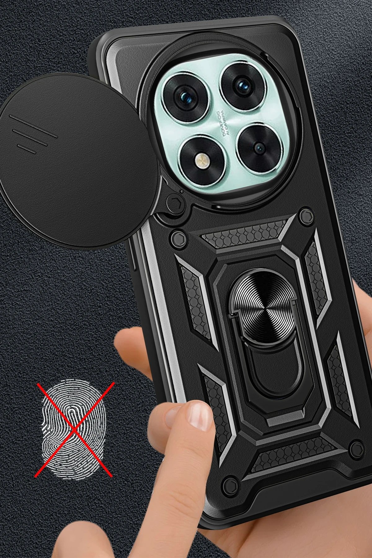 Xiaomi Redmi Note 14 Pro 5G Kılıf Pars Lens Yüzüklü Silikon - Kırmızı-(5796) - Görsel 2