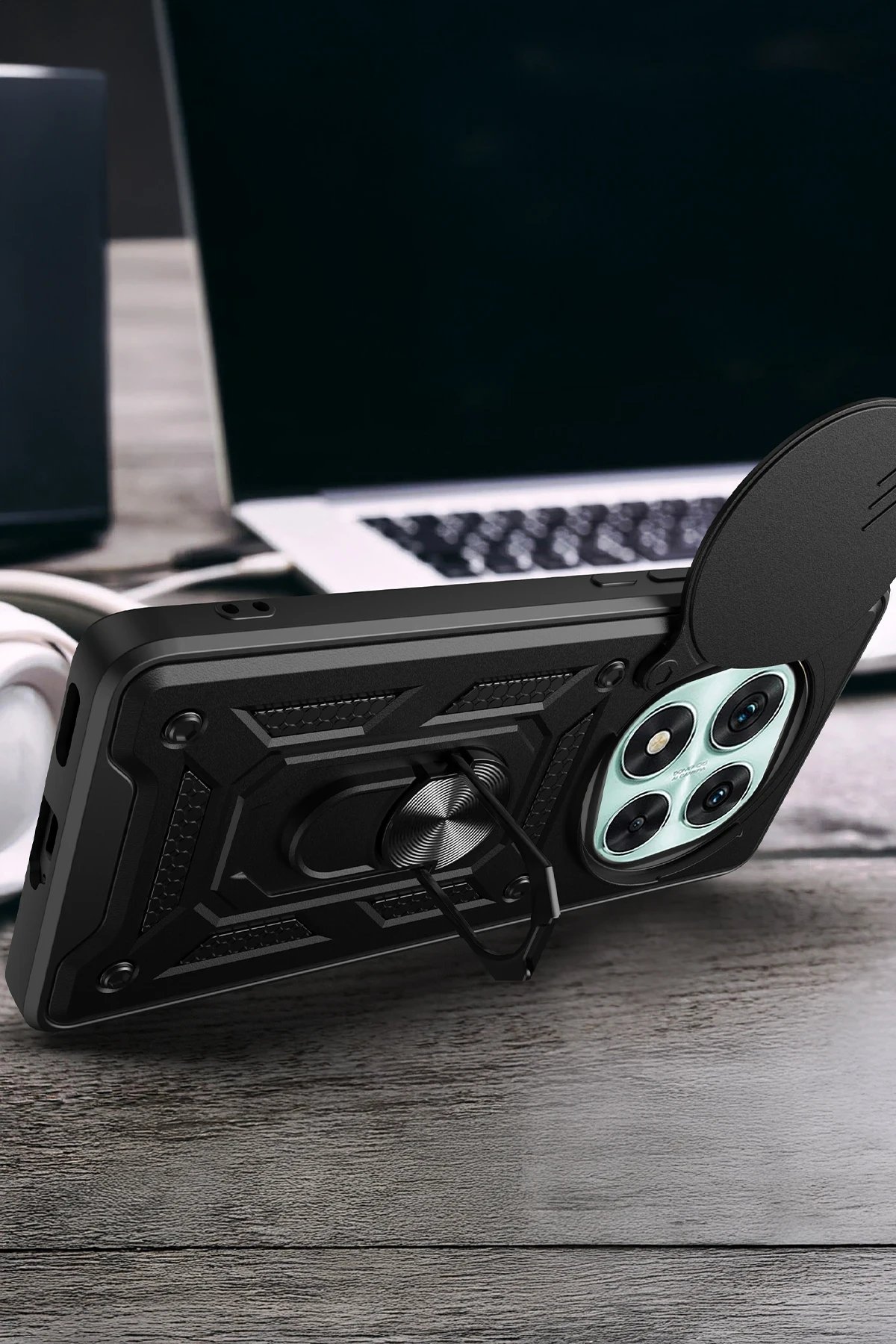 Xiaomi Redmi Note 14 Pro 5G Kılıf Pars Lens Yüzüklü Silikon - Kırmızı-(5796) - Görsel 5