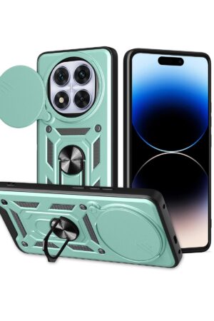 Xiaomi Redmi Note 14 Pro Plus Kılıf Pars Lens Yüzüklü Silikon - Yeşil-(5796)