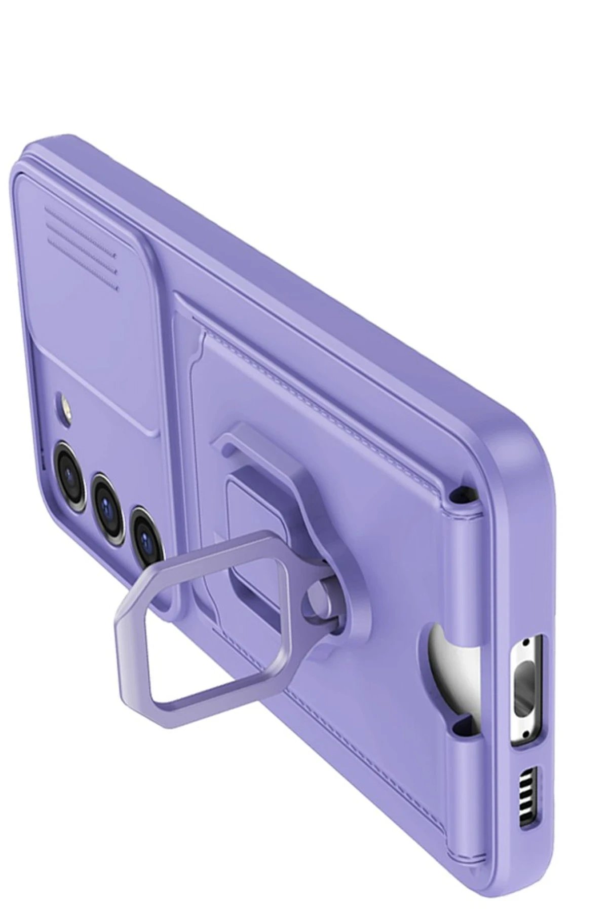 Samsung Galaxy S25 Plus Kılıf Zuma Kartvizitli Yüzüklü Silikon - Lacivert-(5796) - Görsel 2