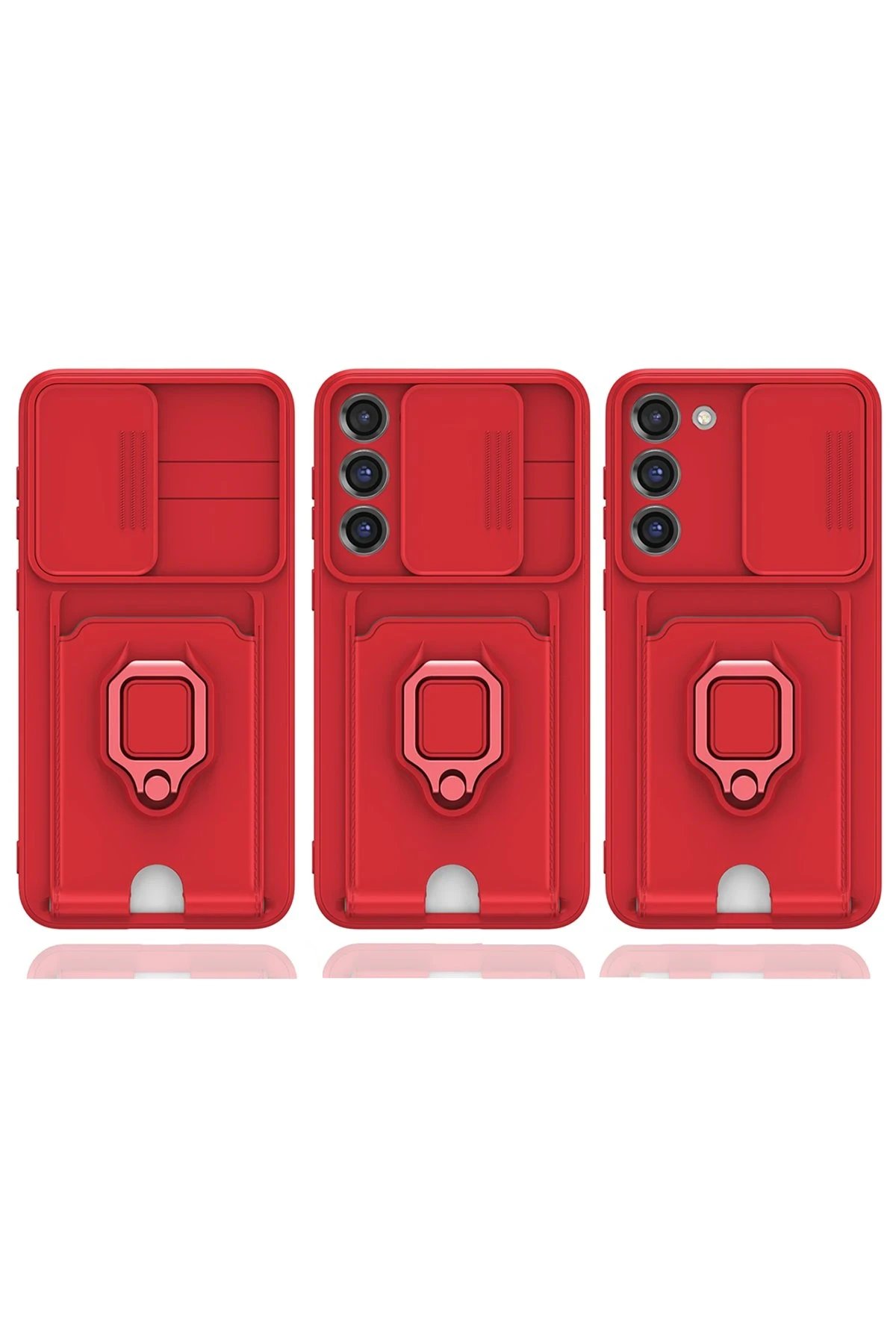 Samsung Galaxy S25 Plus Kılıf Zuma Kartvizitli Yüzüklü Silikon - Lacivert-(5796) - Görsel 3