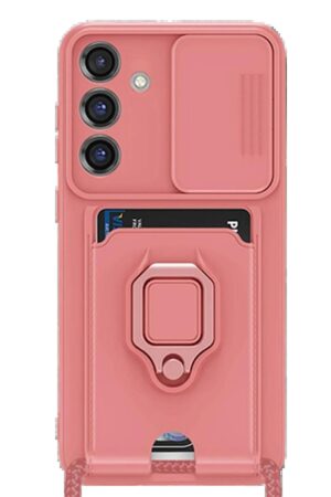 Samsung Galaxy S25 Plus Kılıf Zuma Kartvizitli Yüzüklü Silikon - Pembe-(5796)
