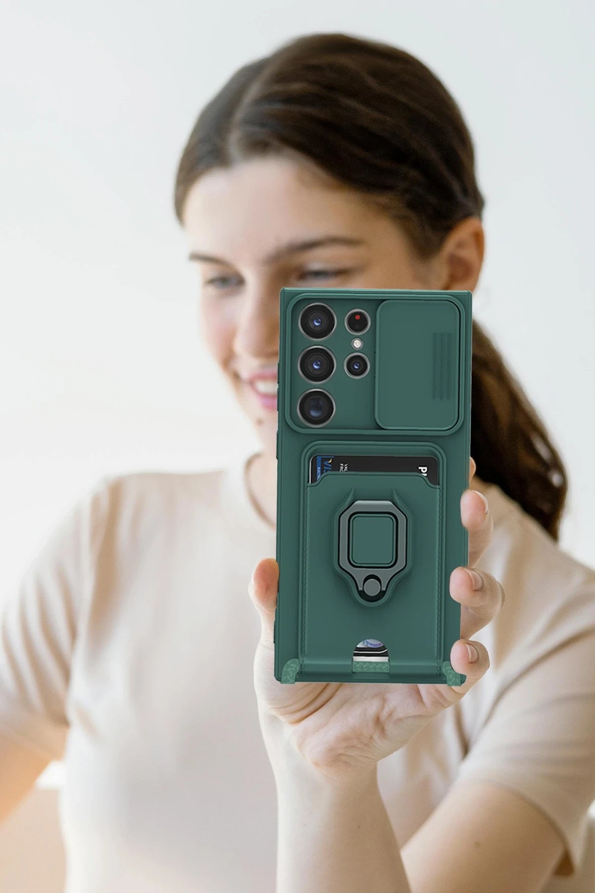 Samsung Galaxy S25 Ultra Kılıf Zuma Kartvizitli Yüzüklü Silikon - Lila-(5796) - Görsel 3