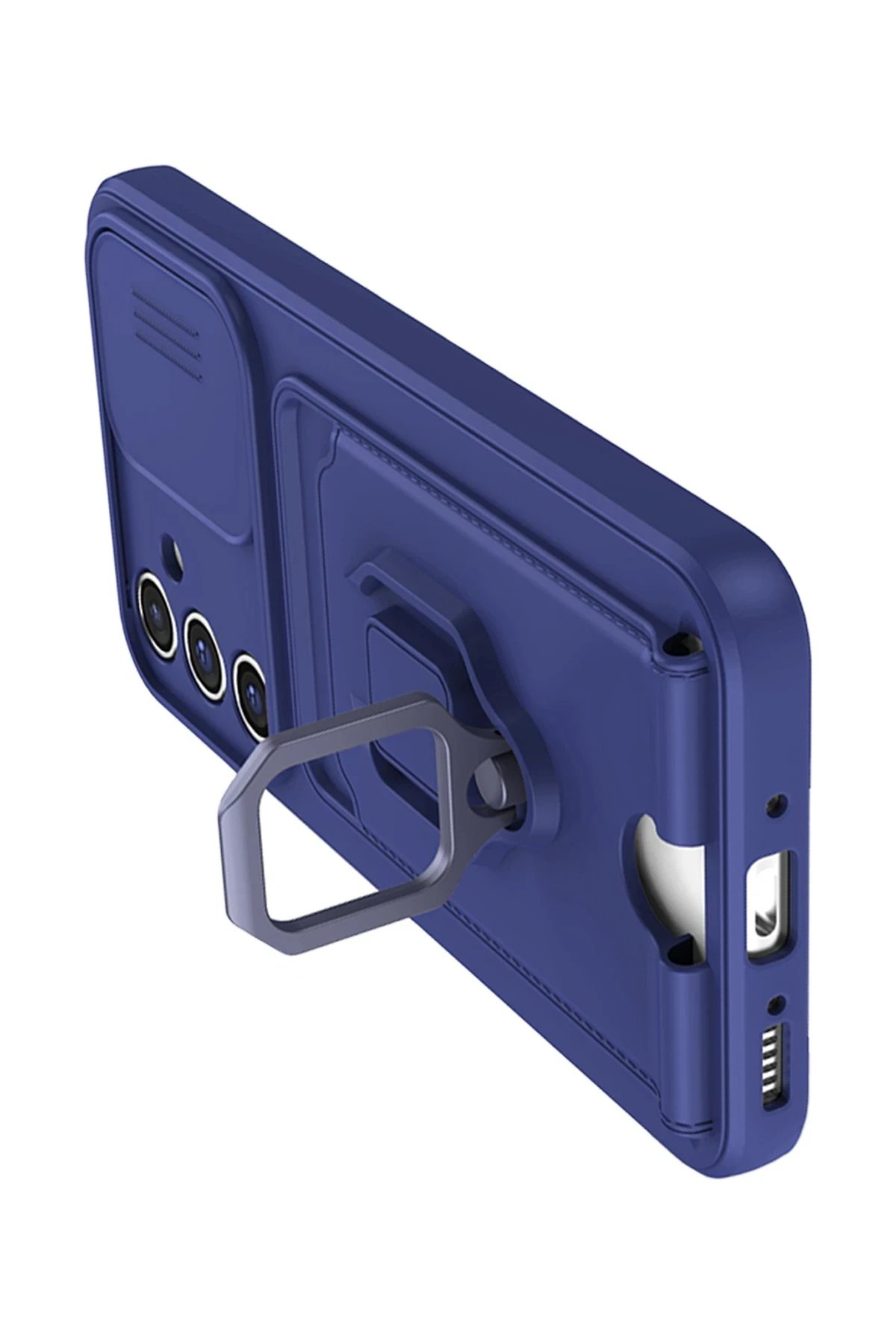 Samsung Galaxy A26 Kılıf Zuma Kartvizitli Yüzüklü Silikon - Lacivert-(5796) - Görsel 3