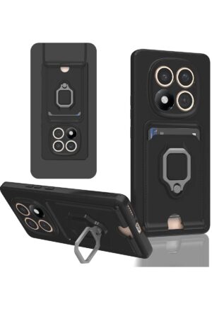 Xiaomi Redmi Note 14 Pro Plus Kılıf Zuma Kartvizitli Yüzüklü Silikon - Siyah-(5796)