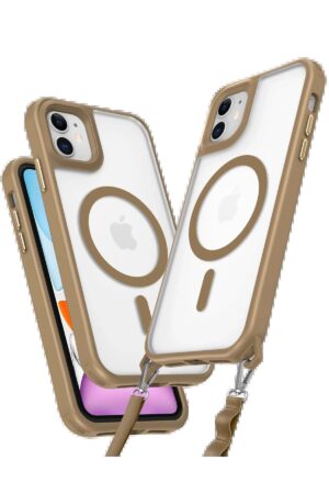 iPhone 12 Kılıf Enka Magsafe Silikon Kılıf - Desert-(5796)