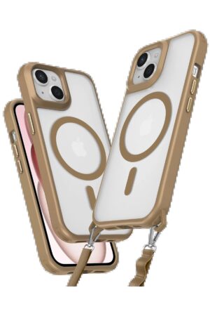 iPhone 14 Kılıf Enka Magsafe Silikon Kılıf - Desert-(5796)