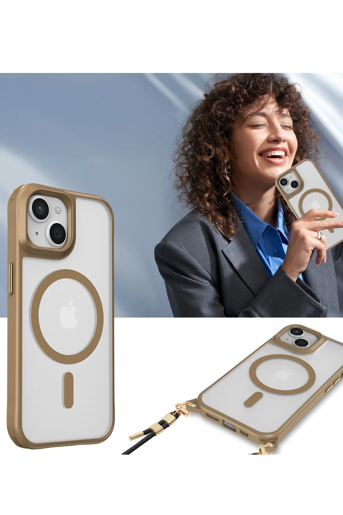 iPhone 15 Kılıf Enka Magsafe Silikon Kılıf - Desert-(5796) - Görsel 3