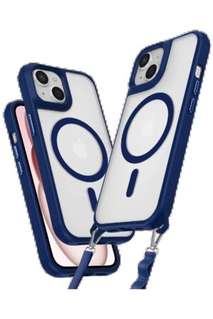 iPhone 15 Plus Kılıf Enka Magsafe Silikon Kılıf - Lacivert-(5796)