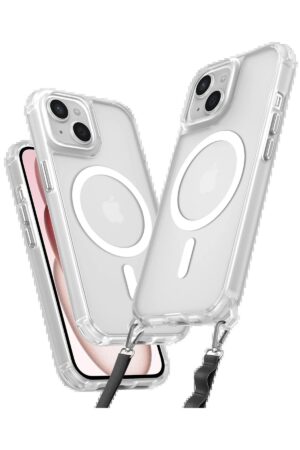 iPhone 15 Plus Kılıf Enka Magsafe Silikon Kılıf - Şeffaf-(5796)